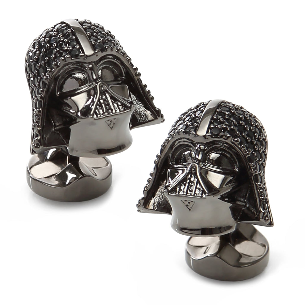 Star Wars Darth Vader 3D Helmet Cufflinks with Black Crystals - Image 2
