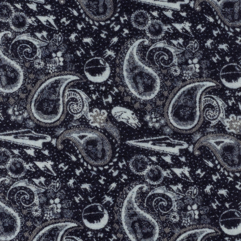 Star Wars Darth Vader Paisley Scarf in Blue and Gray Merino Wool - Image 3