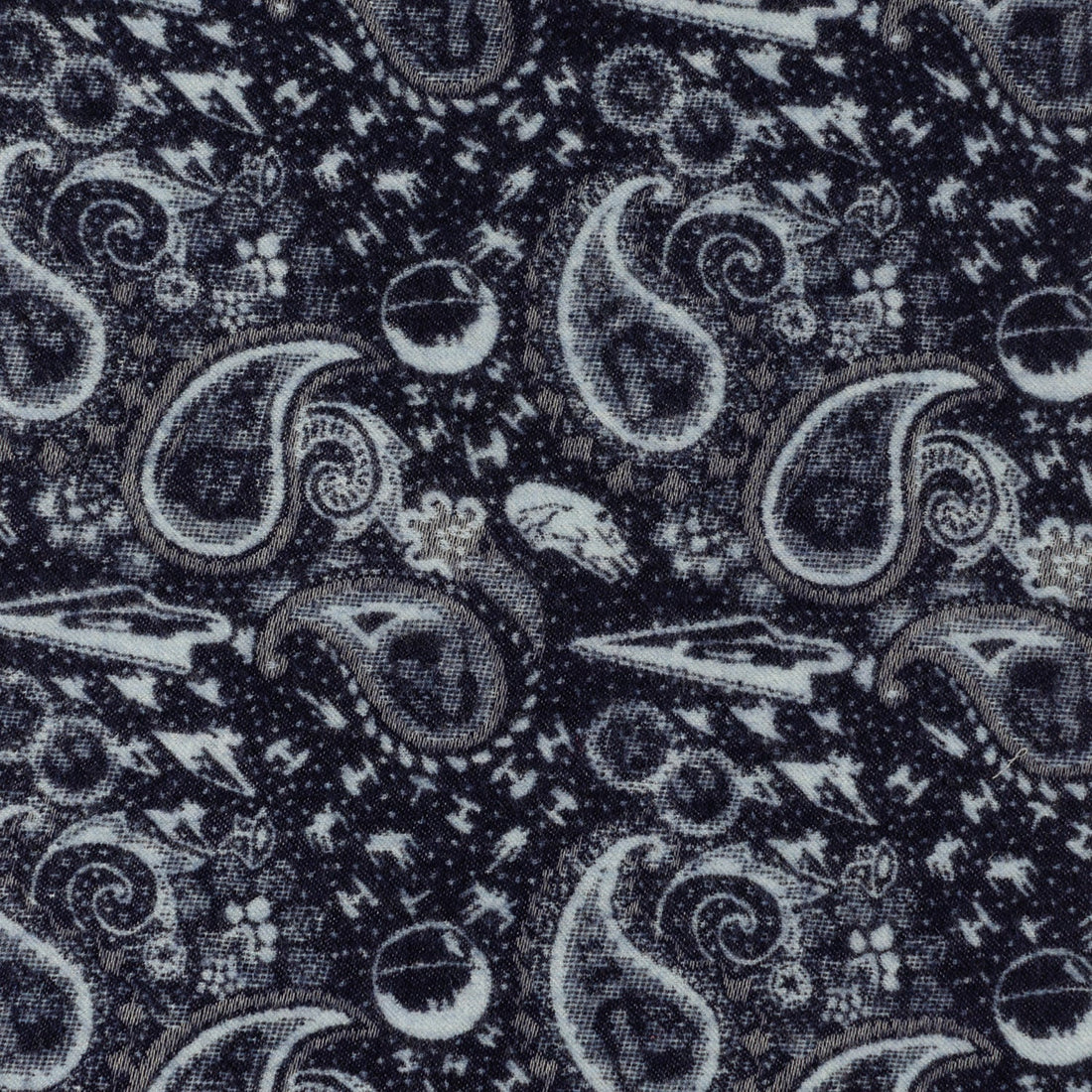 Star Wars Darth Vader Paisley Scarf in Blue and Gray Merino Wool - Image 3