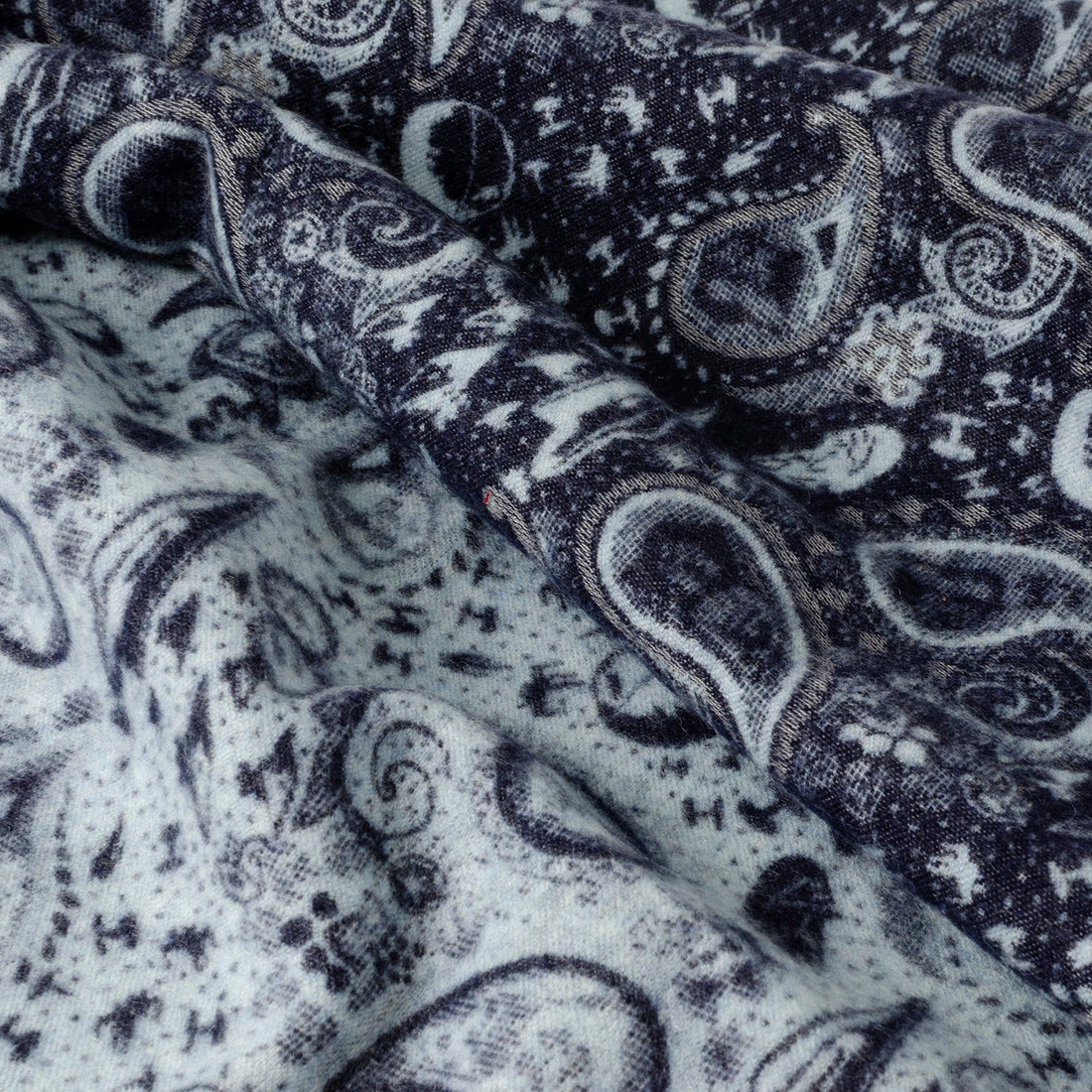 Star Wars Darth Vader Paisley Scarf in Blue and Gray Merino Wool - Image 4
