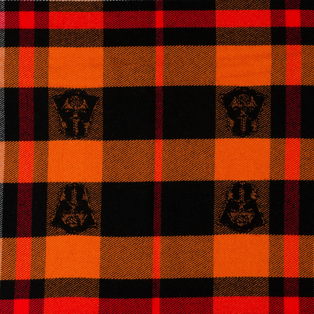 Star Wars Darth Vader Black and Orange Tartan Wool Scarf - Image 3