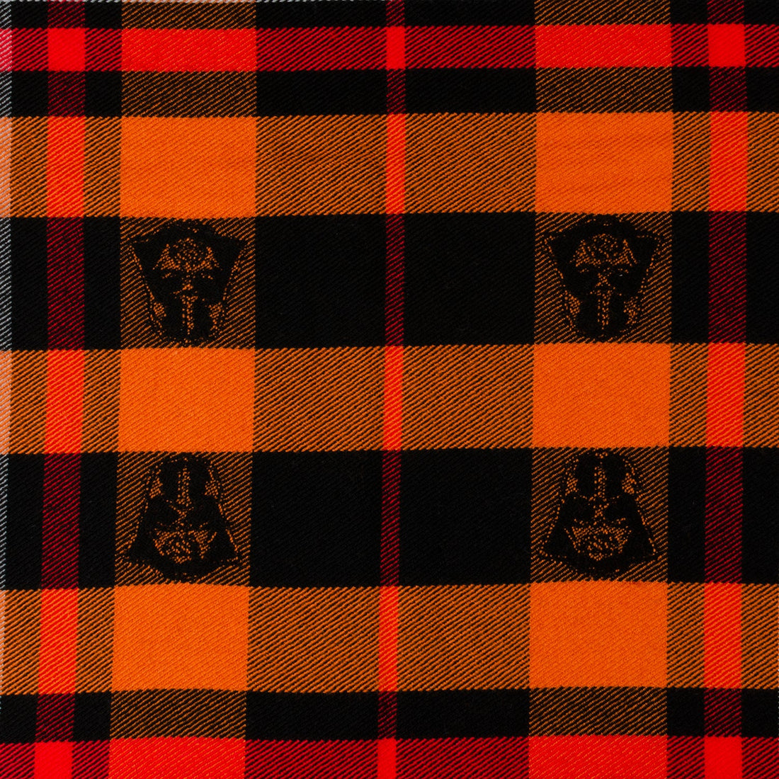 Star Wars Darth Vader Black and Orange Tartan Wool Scarf - Image 3