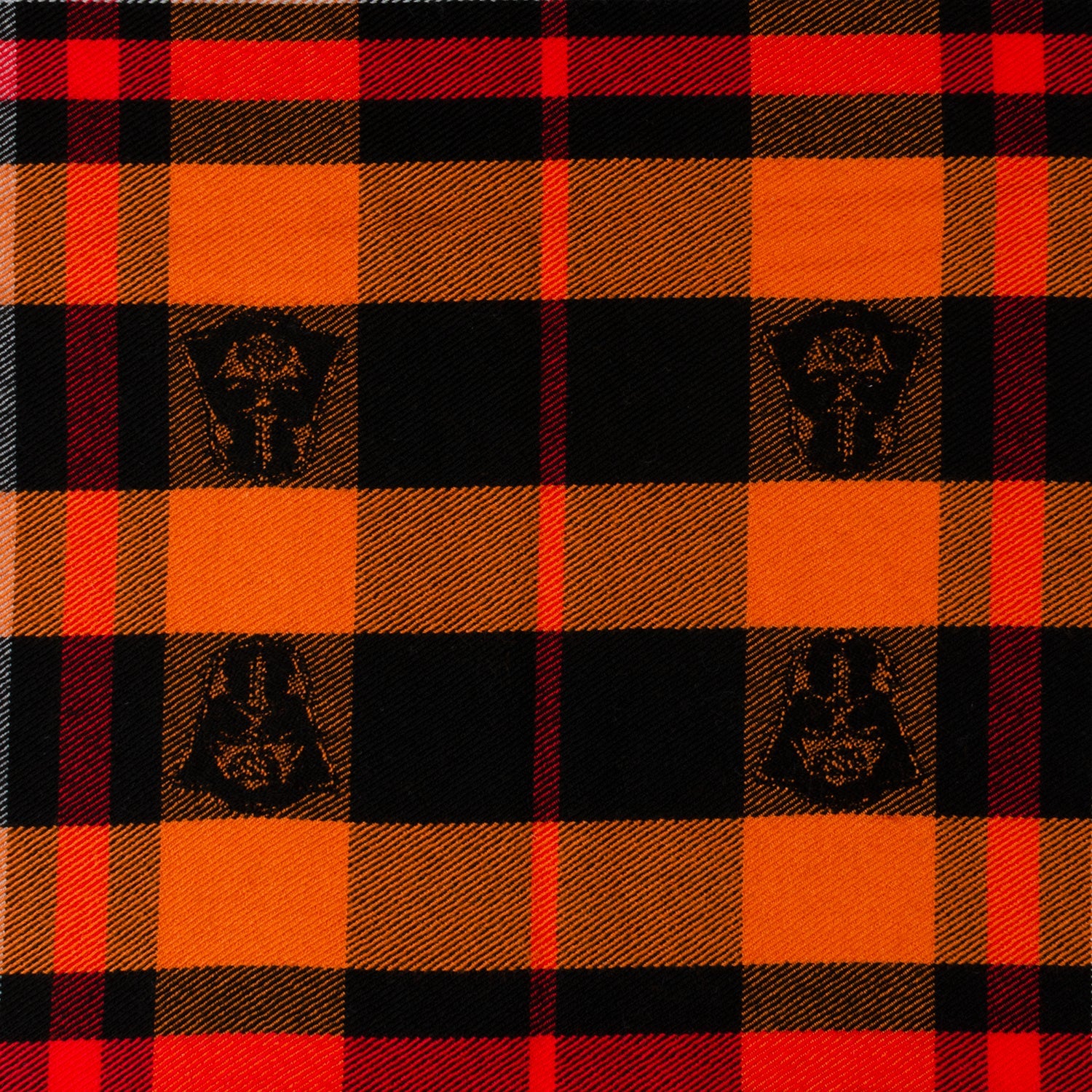 Star Wars Darth Vader Black and Orange Tartan Wool Scarf - Image 3