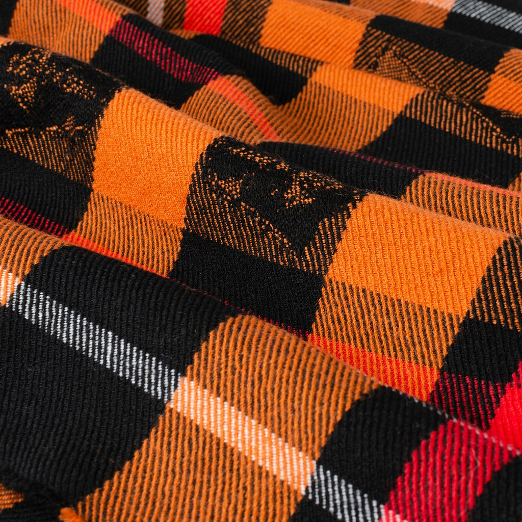 Star Wars Darth Vader Black and Orange Tartan Wool Scarf - Image 4