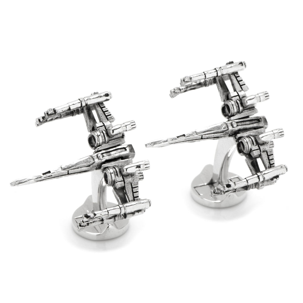 Star Wars X-Wing 3D Cufflinks with Moving Wings Silver Tone - Image 2