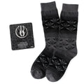 Star Wars Yoda Black Charcoal Dress Socks and Jedi Crest Lapel Pin Gift Set