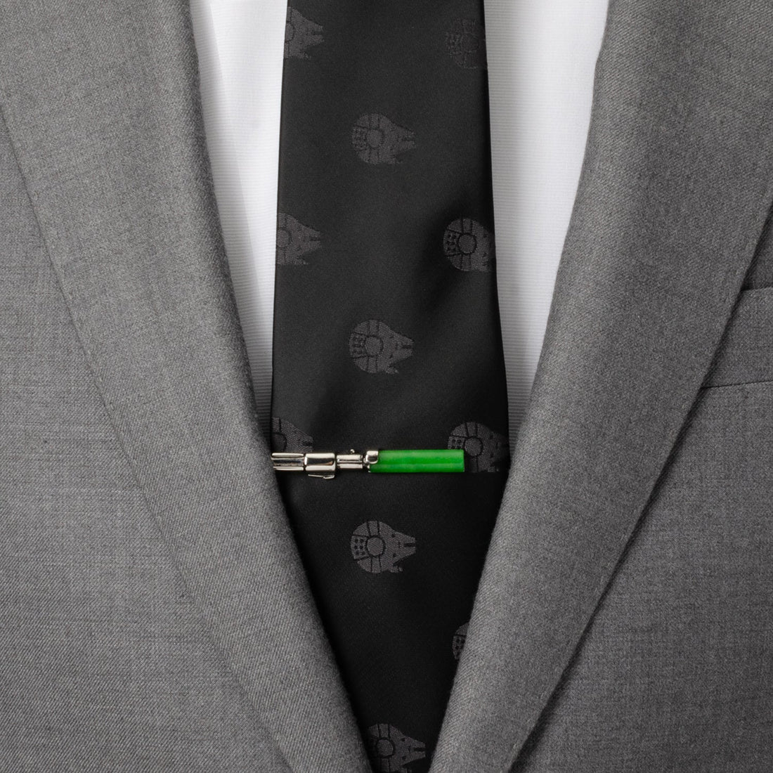 Star Wars Yoda Lightsaber Tie Clip in Silver and Green - Image 2