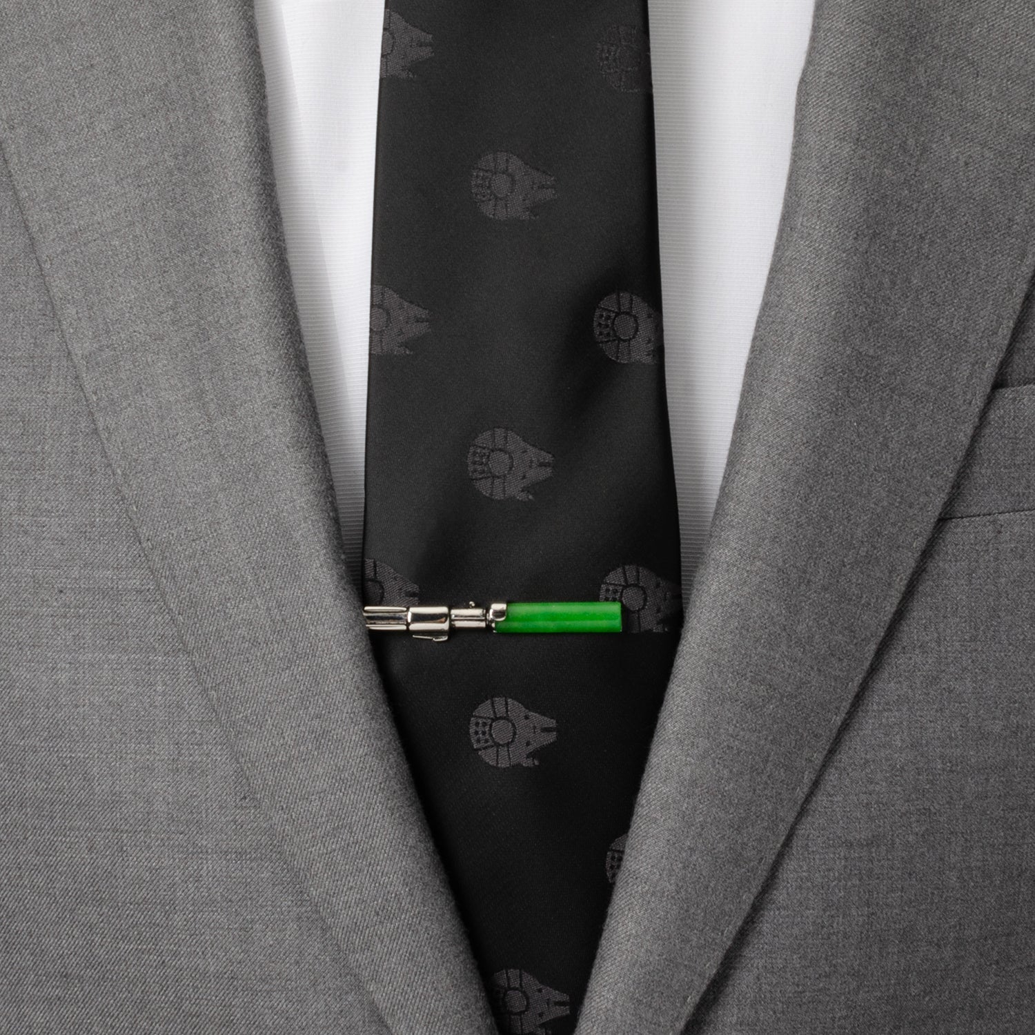 Star Wars Yoda Lightsaber Tie Clip in Silver and Green - Image 2