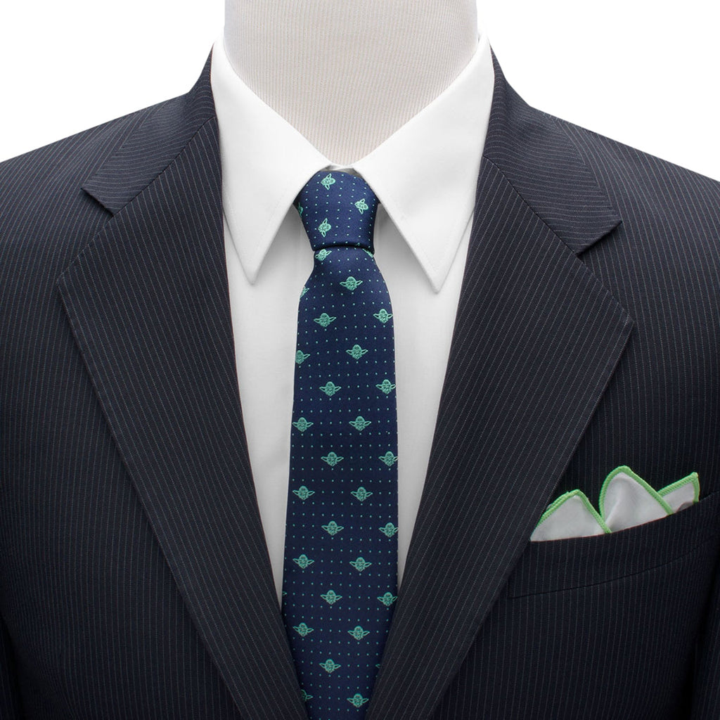Star Wars Yoda Dotted Navy Silk Necktie for Formal Wear - Image 2