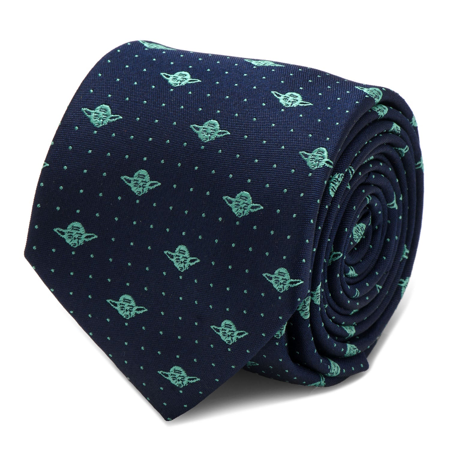 Star Wars Yoda Dotted Navy Silk Necktie for Formal Wear - Image 3