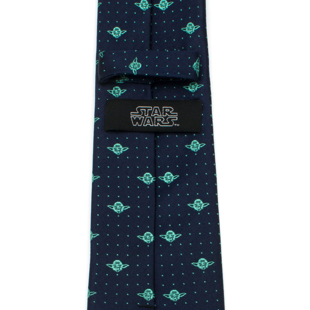 Star Wars Yoda Dotted Navy Silk Necktie for Formal Wear - Image 4