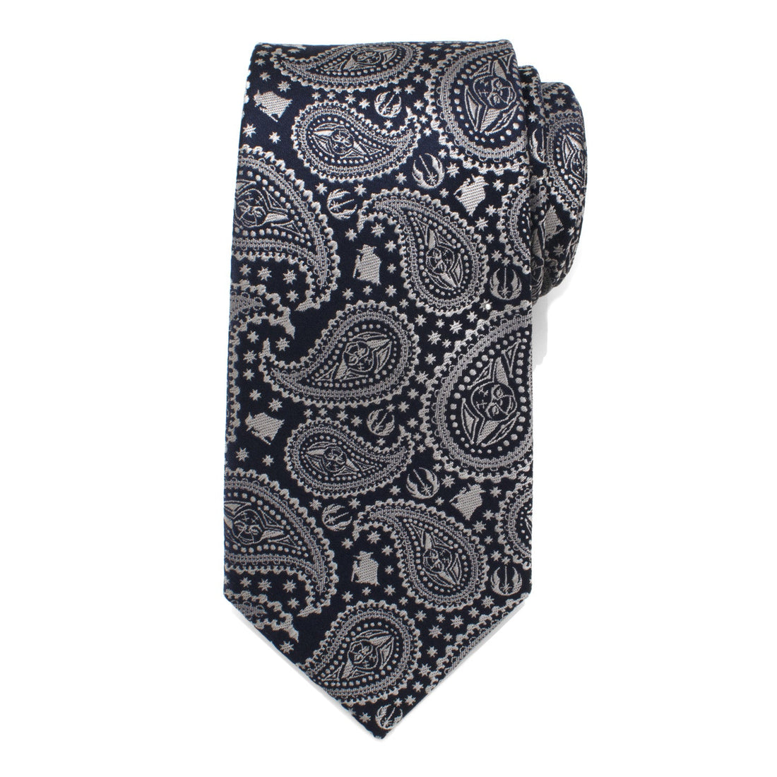 Star Wars Yoda Navy Paisley Silk Necktie - Image 3