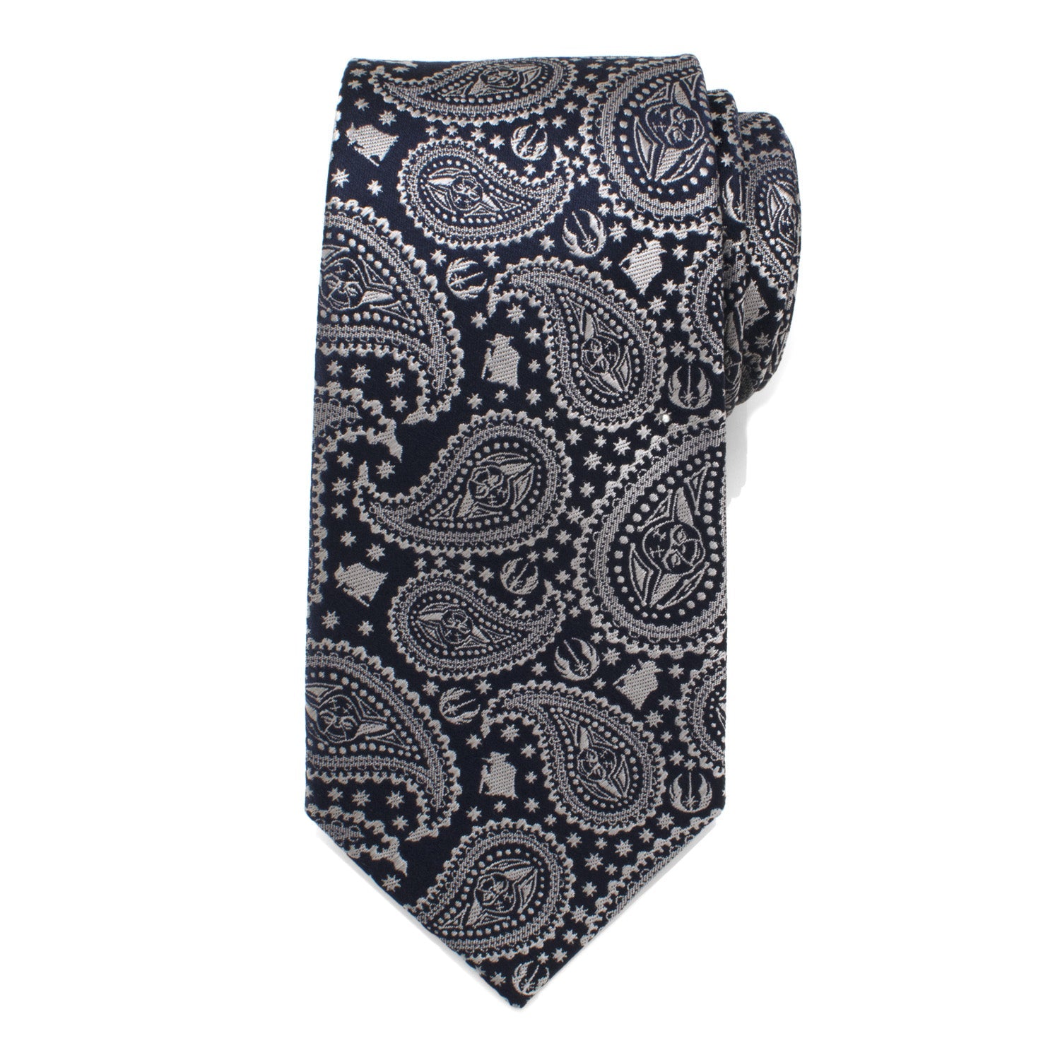 Star Wars Yoda Navy Paisley Silk Necktie - Image 3