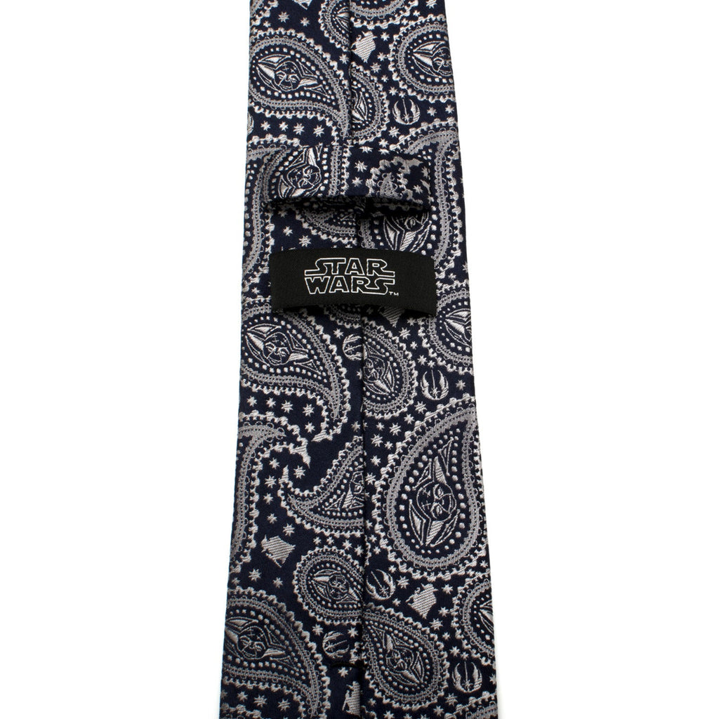 Star Wars Yoda Navy Paisley Silk Necktie - Image 4