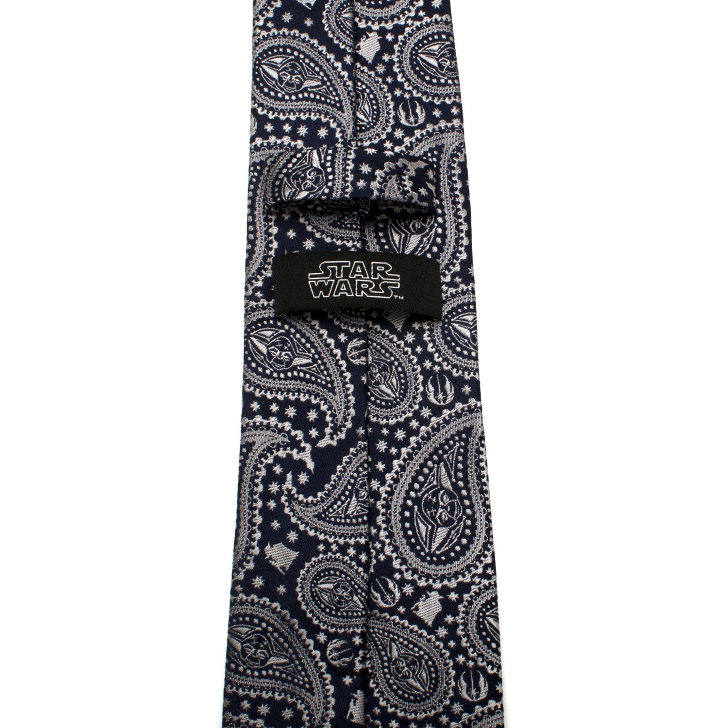 Star Wars Yoda Navy Paisley Silk Necktie - Image 4