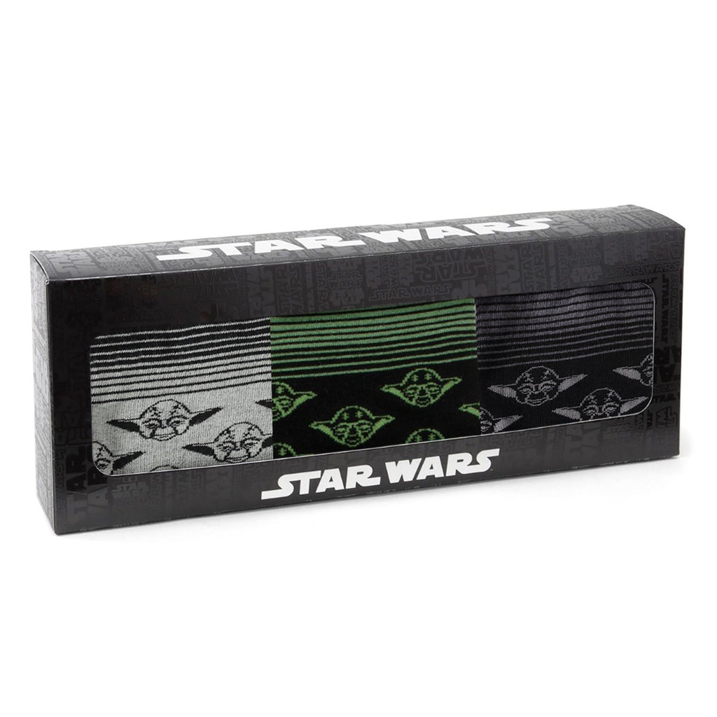 Star Wars Yoda Green, Gray, and Black Ombre Dress Socks and Jedi Crest Lapel Pin Gift Set
