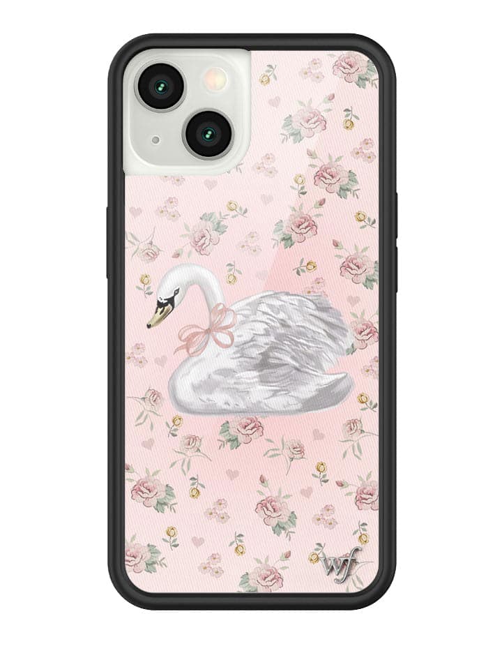 Sweet Swan iPhone Case in Baby Pink with Dainty Floral Print - Image 27