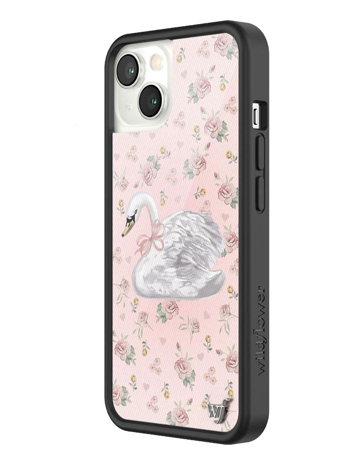 Sweet Swan iPhone Case in Baby Pink with Dainty Floral Print - Image 28