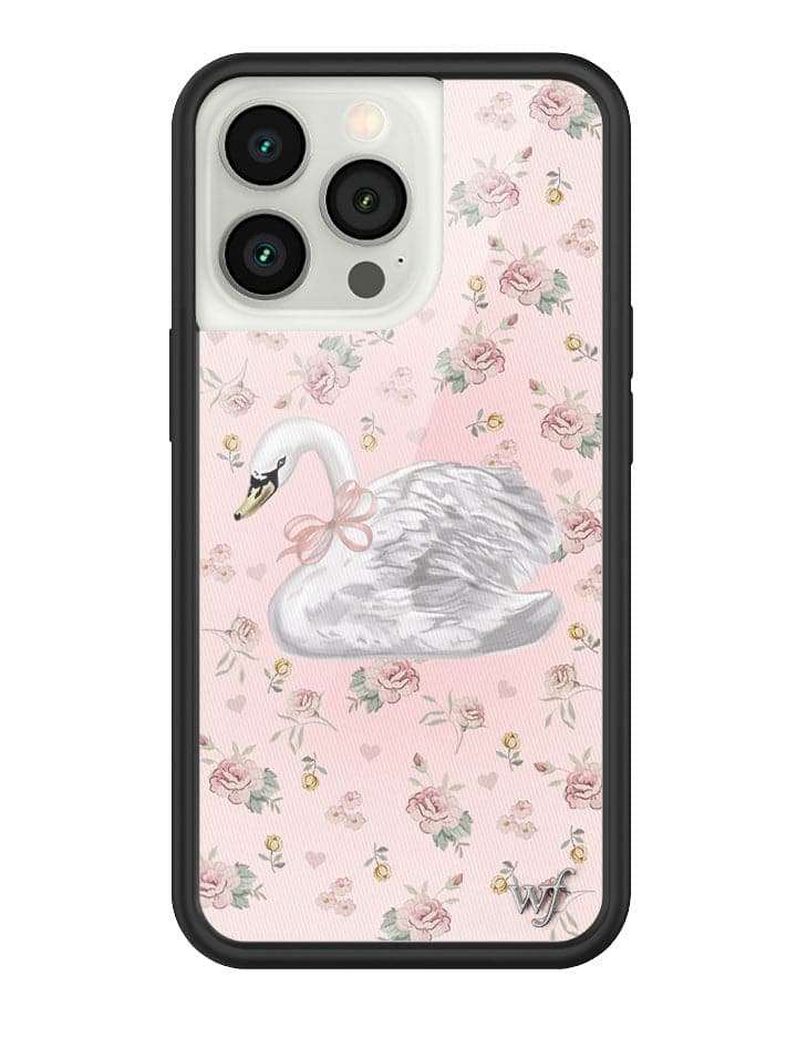 Sweet Swan iPhone Case in Baby Pink with Dainty Floral Print - Image 25
