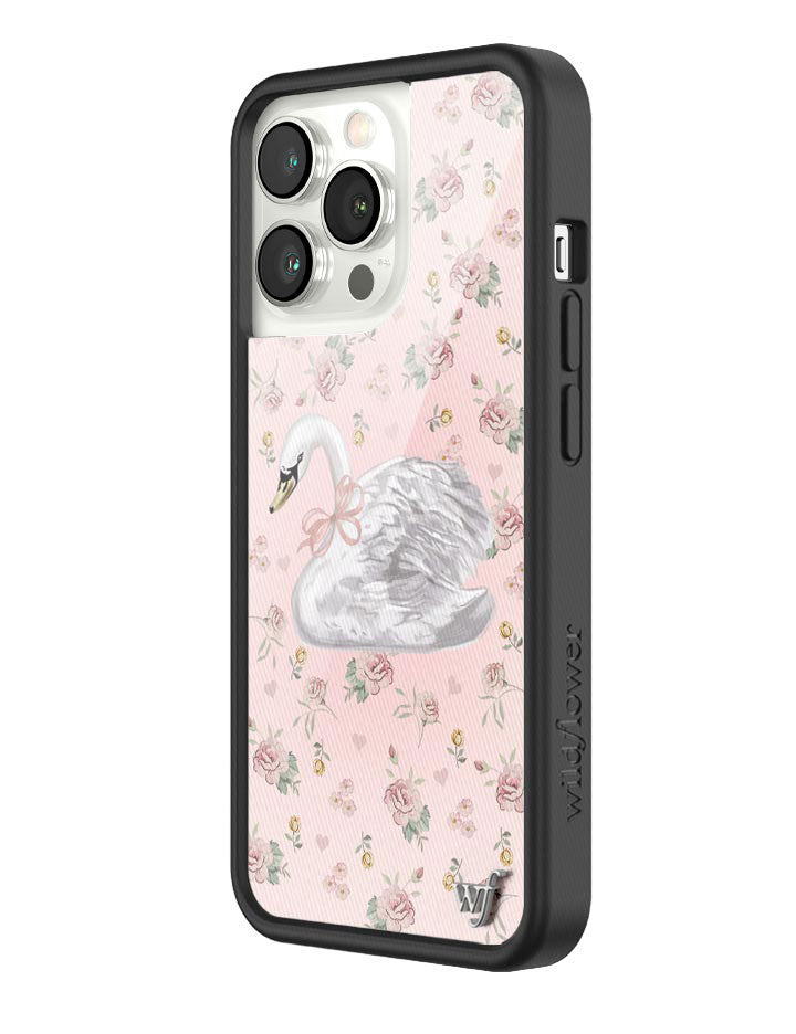 Sweet Swan iPhone Case in Baby Pink with Dainty Floral Print - Image 26