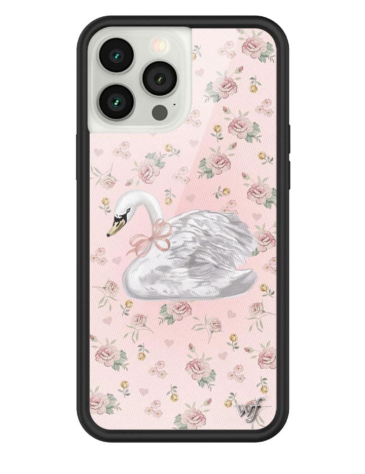 Sweet Swan iPhone Case in Baby Pink with Dainty Floral Print - Image 23