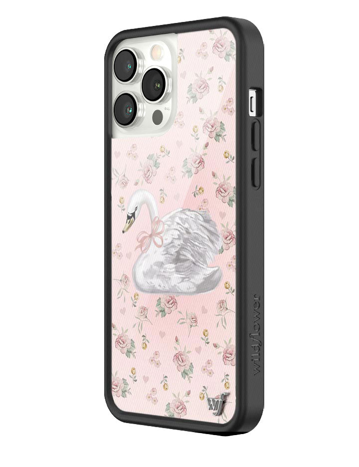 Sweet Swan iPhone Case in Baby Pink with Dainty Floral Print - Image 24
