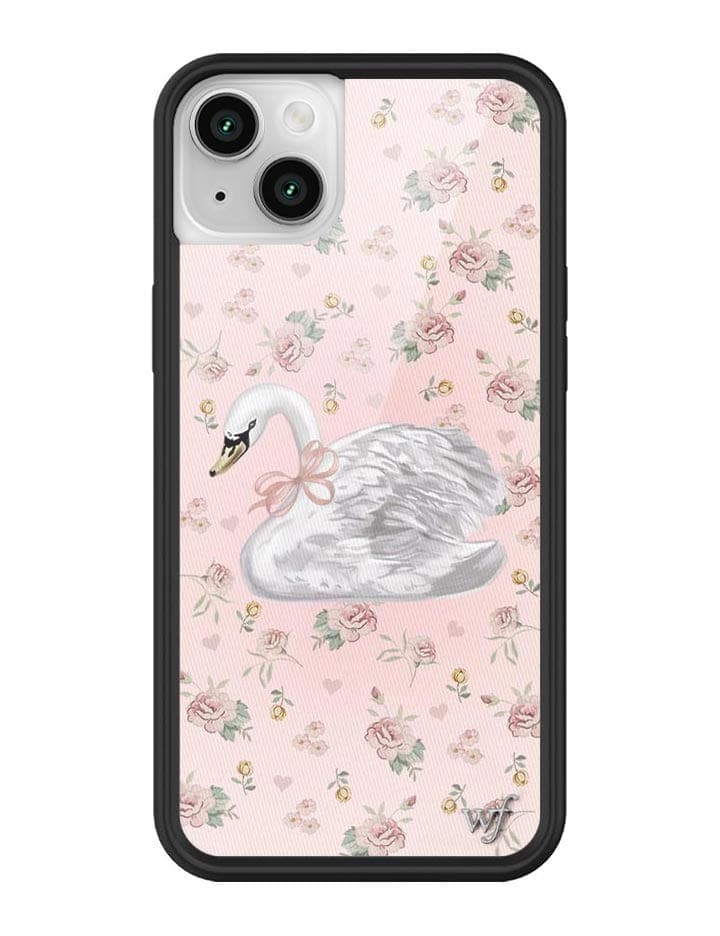 Sweet Swan iPhone Case in Baby Pink with Dainty Floral Print - Image 21