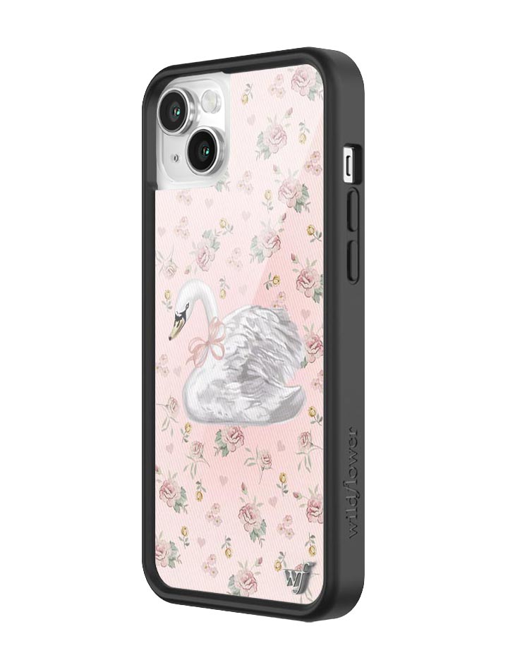 Sweet Swan iPhone Case in Baby Pink with Dainty Floral Print - Image 22