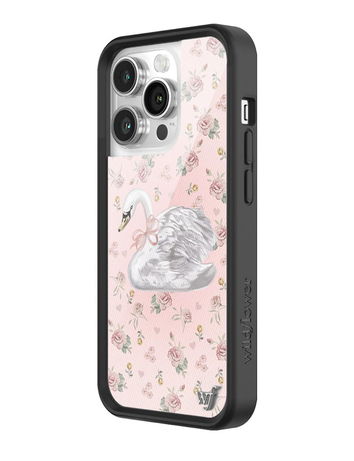 Sweet Swan iPhone Case in Baby Pink with Dainty Floral Print - Image 20