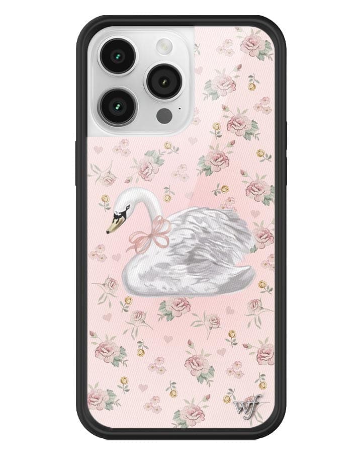 Sweet Swan iPhone Case in Baby Pink with Dainty Floral Print - Image 17