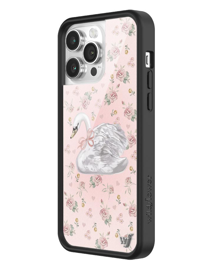 Sweet Swan iPhone Case in Baby Pink with Dainty Floral Print - Image 18