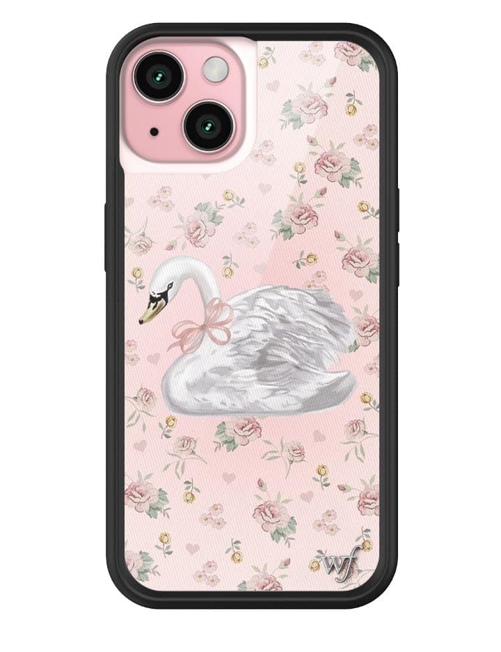 Sweet Swan iPhone Case in Baby Pink with Dainty Floral Print - Image 15