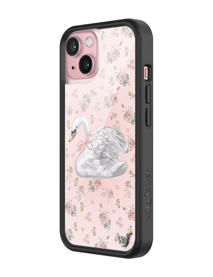 Sweet Swan iPhone Case in Baby Pink with Dainty Floral Print - Image 16