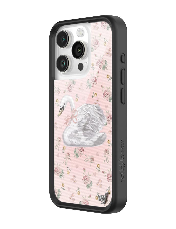 Sweet Swan iPhone Case in Baby Pink with Dainty Floral Print - Image 12