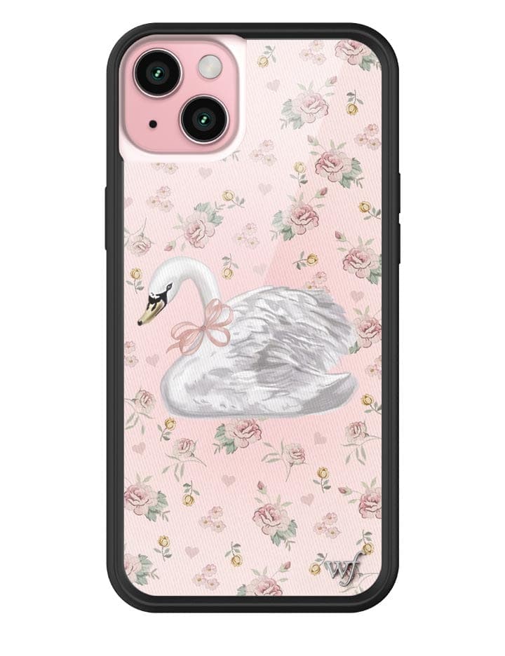 Sweet Swan iPhone Case in Baby Pink with Dainty Floral Print - Image 13