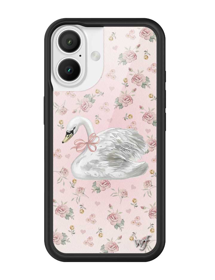 Sweet Swan iPhone Case in Baby Pink with Dainty Floral Print - Image 7
