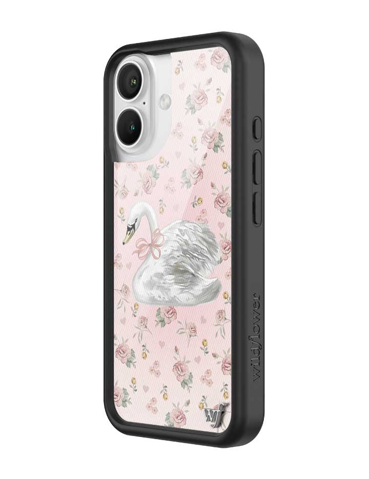 Sweet Swan iPhone Case in Baby Pink with Dainty Floral Print - Image 8