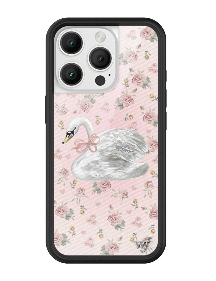 Sweet Swan iPhone Case in Baby Pink with Dainty Floral Print - Image 5