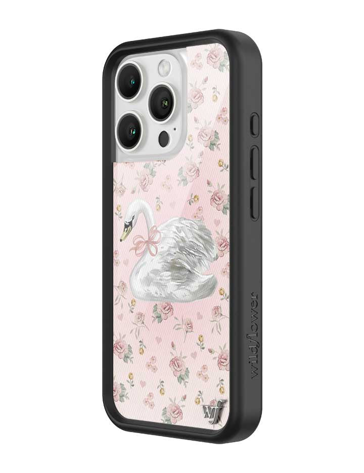 Sweet Swan iPhone Case in Baby Pink with Dainty Floral Print - Image 6