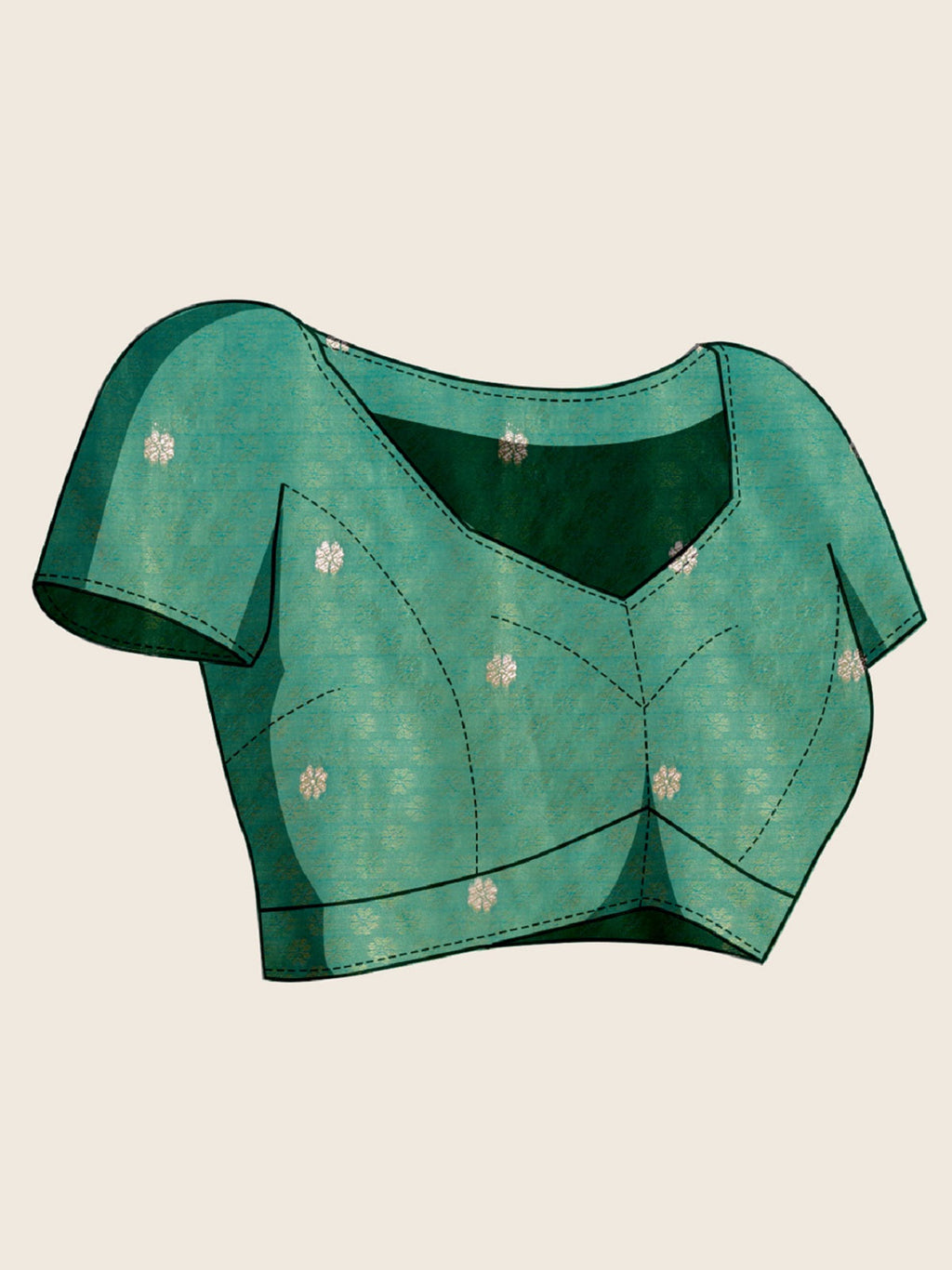Green Paithani Silk Wedding Saree with All Over Jari Weaving