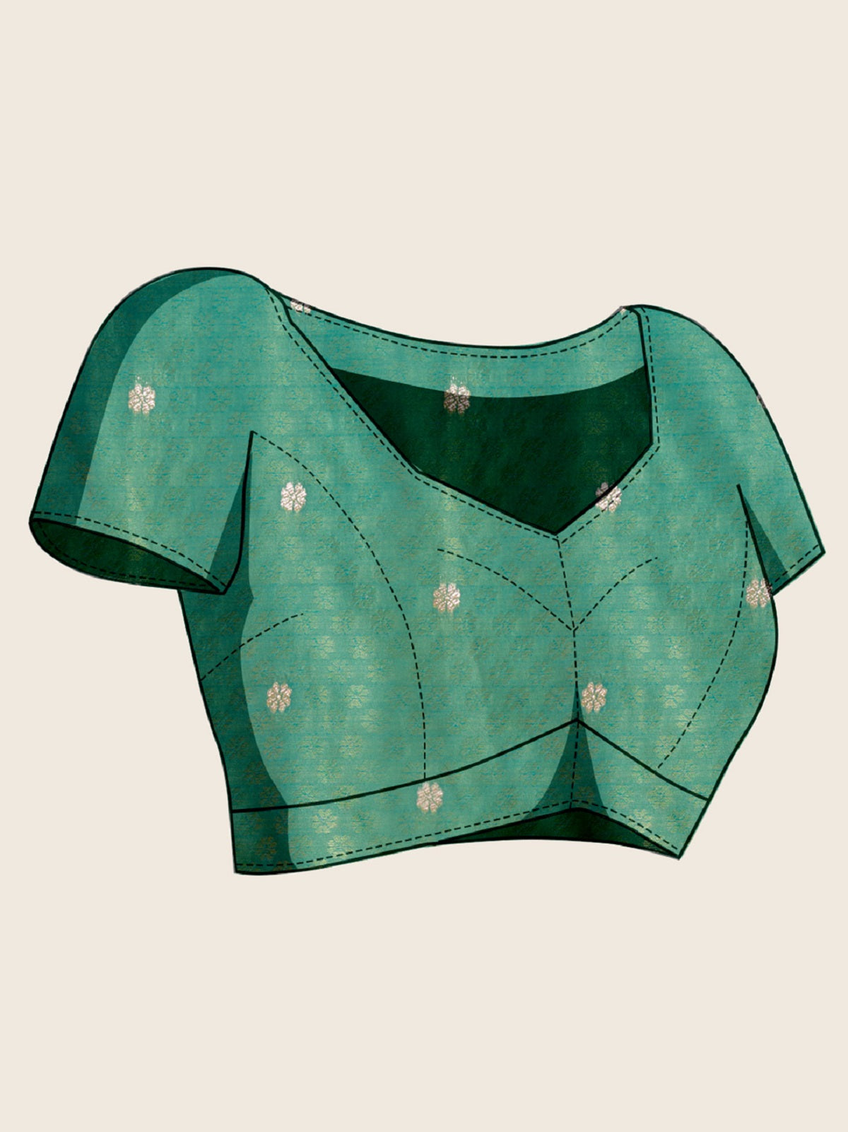 Green Paithani Silk Wedding Saree with All Over Jari Weaving