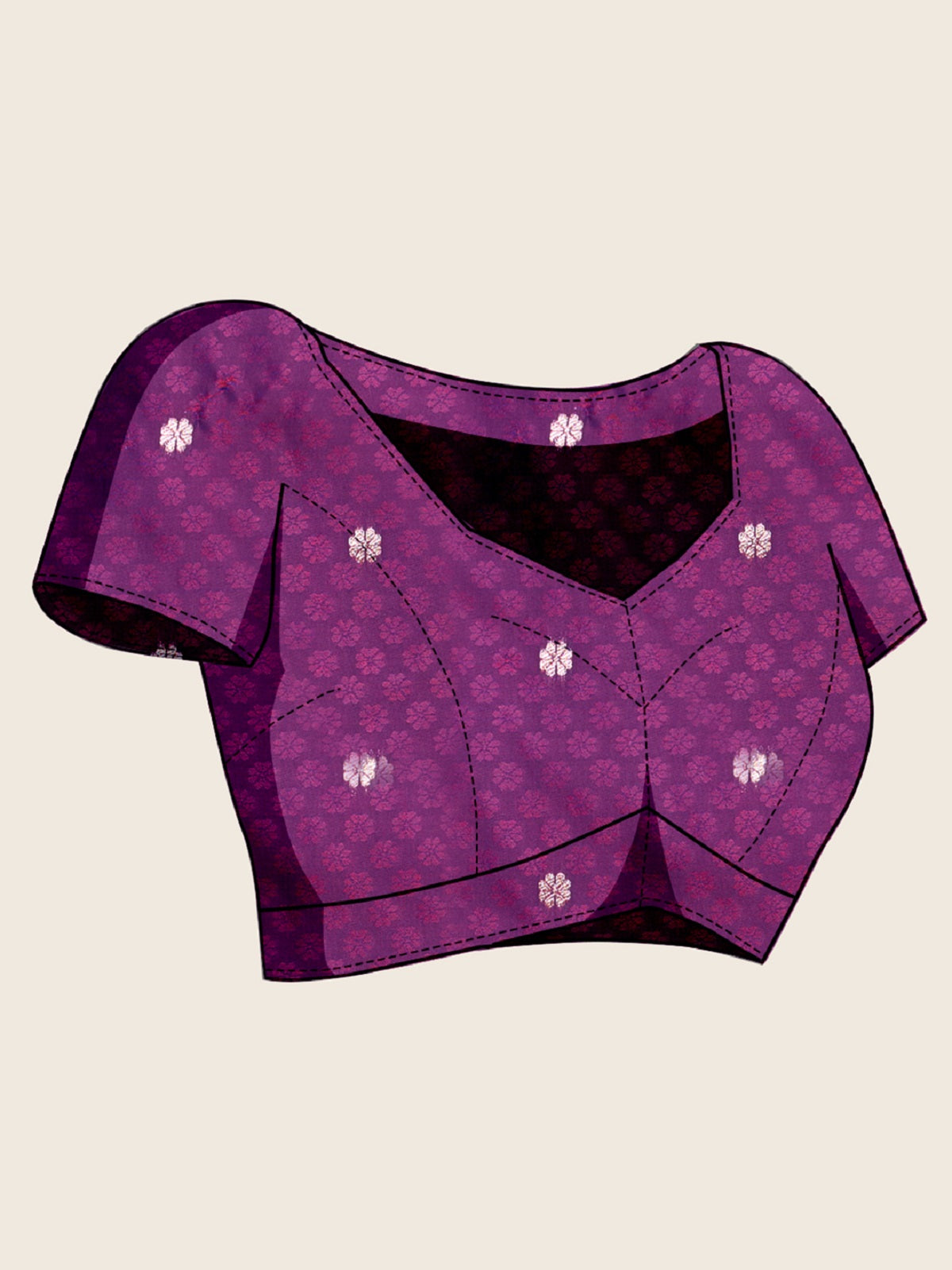 Dark Purple Paithani Silk Wedding Saree with Jari Weaving