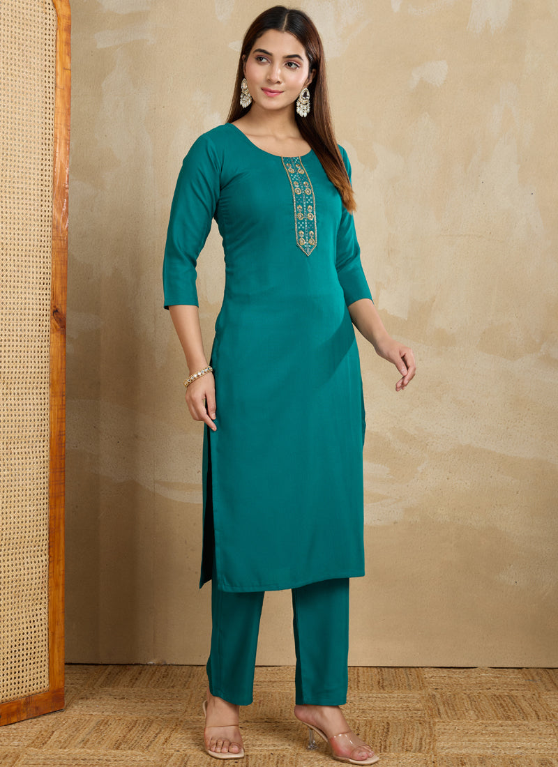 Rama Printed Cotton Blend Kurta Pant Set for Women Festive Wear