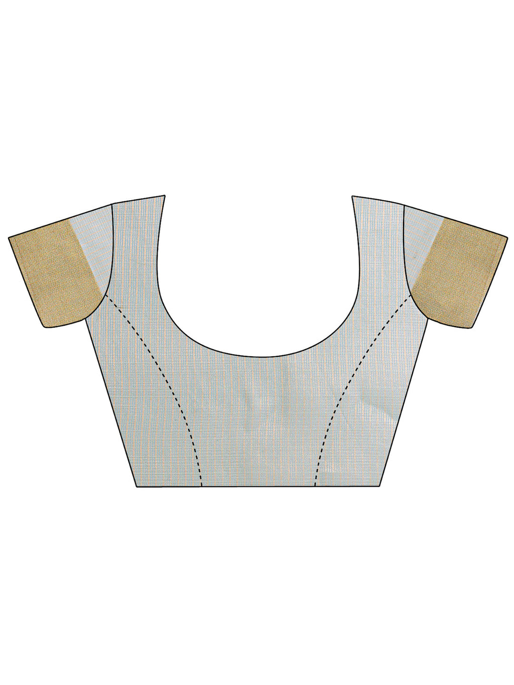 Grey Organza Saree with Golden Zari Border and Blouse Piece