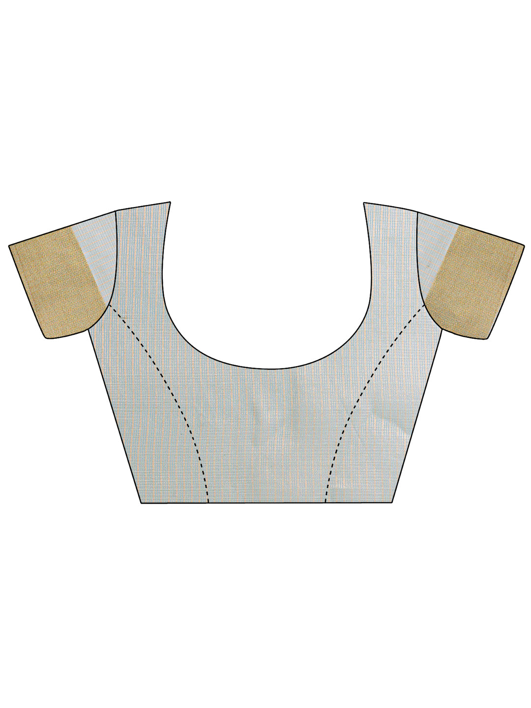 Grey Organza Saree with Golden Zari Border and Blouse Piece