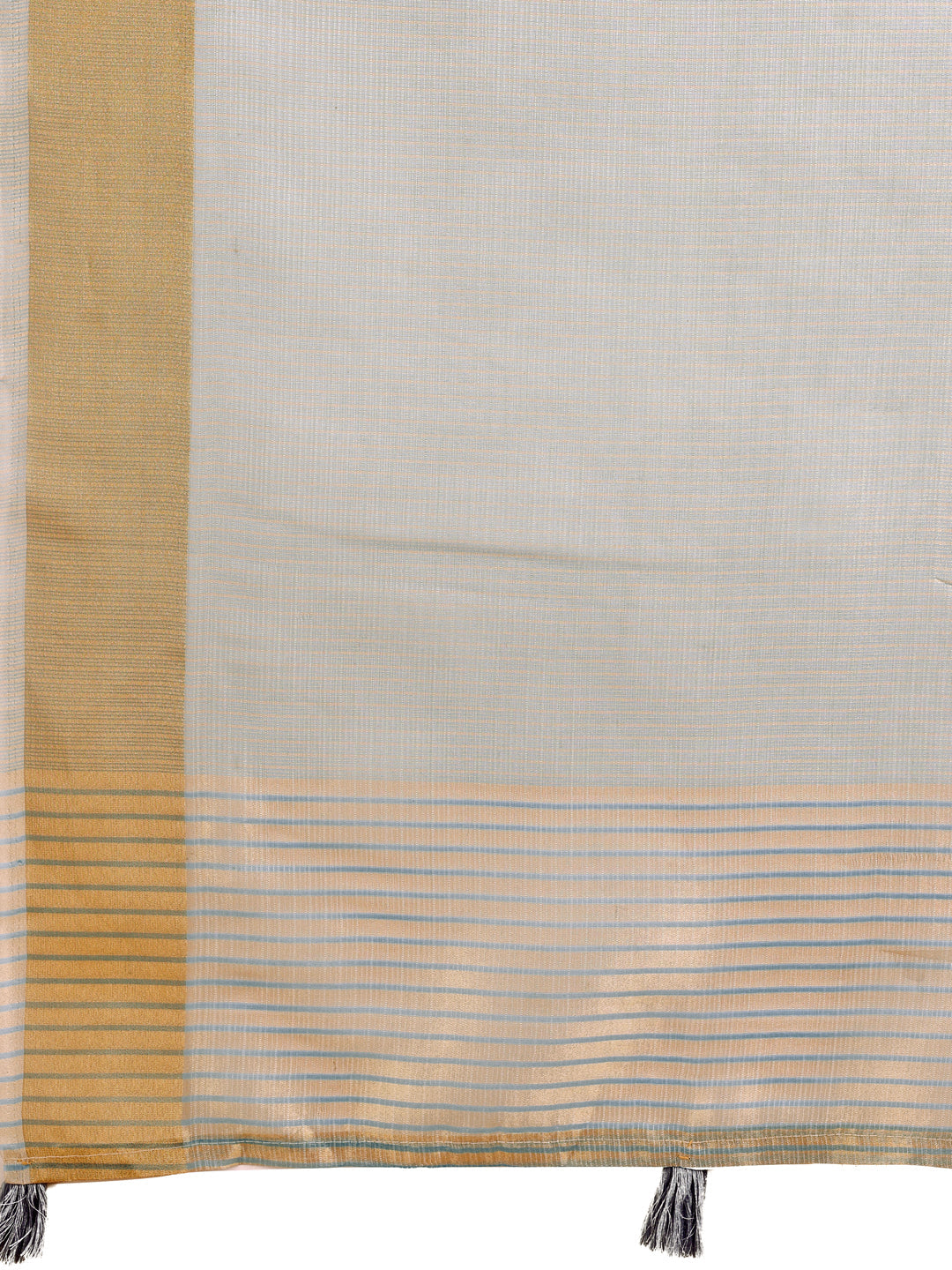 Elegant Brown Organza Saree with Rich Golden Zari Border