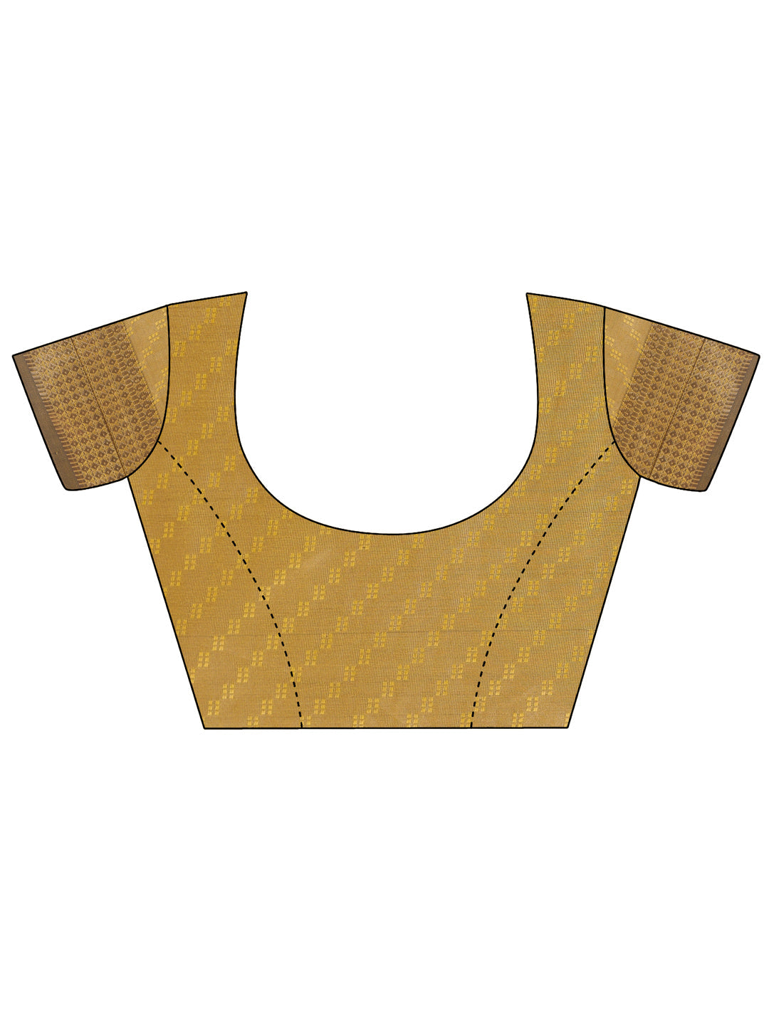 Mustard Organza Saree with Rich Golden Zari Border and Blouse Piece
