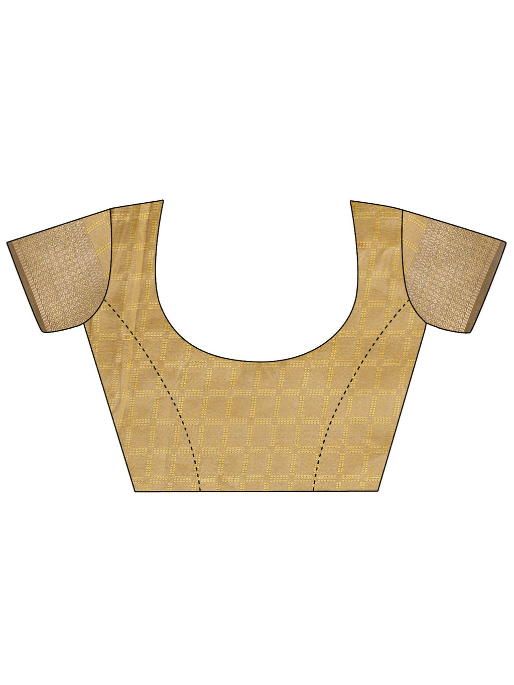 Mustard Organza Saree with Golden Zari Border and Blouse