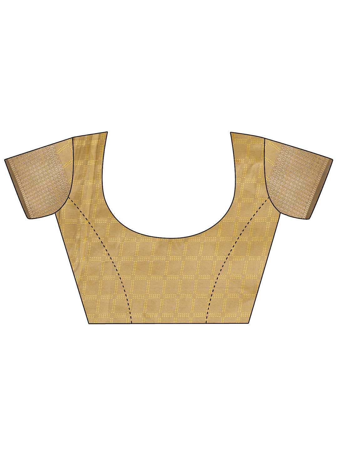 Mustard Organza Saree with Golden Zari Border and Blouse