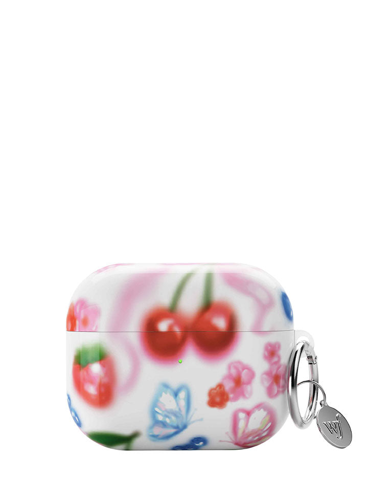 Sweet Cherries AirPods Case Protective Cover with Keychain Ring